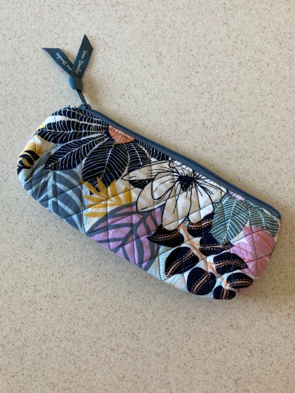 Vera Bradley Pencil Pouch Case Eyeglasses Cosmetic in Palm Floral